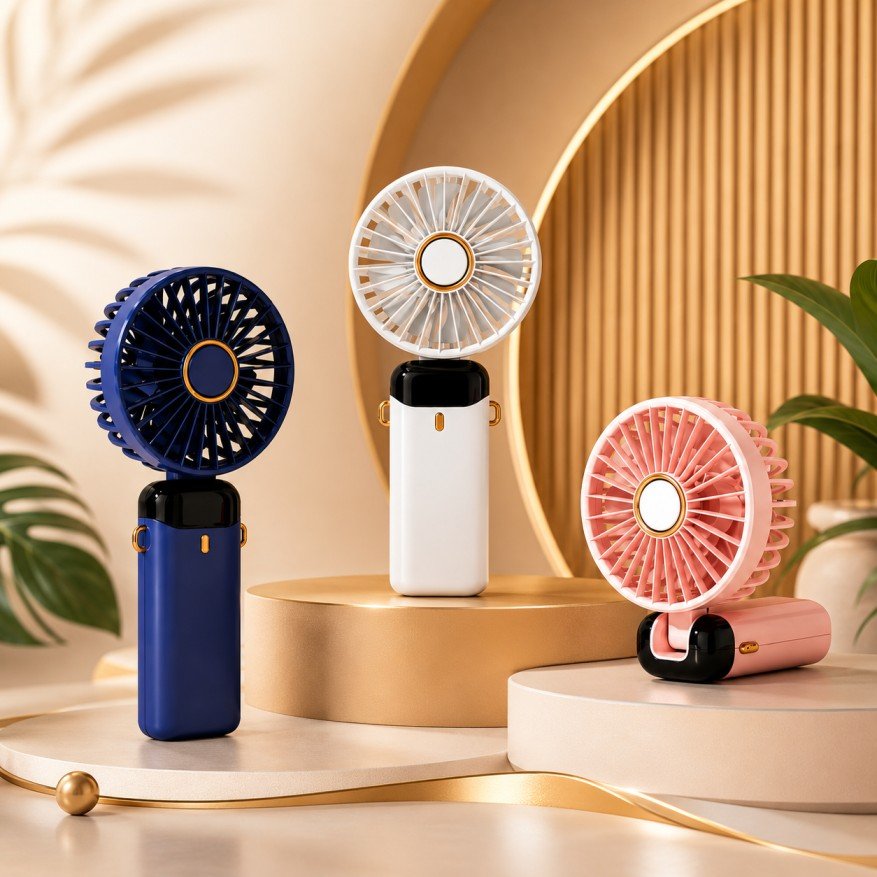N-15 Rechargeable Portable Mini Hand Fan | 3-Speed USB Fan | Foldable Desktop & Handheld Fan